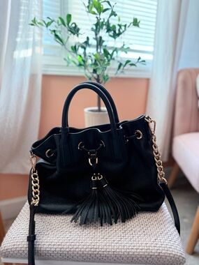 Michael Kors Black Tassel Tote Handbag